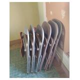 6 metal folding chairs w/ desks Hampden Adirondack