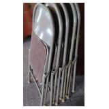 5 metal Poloron folding chairs U.S.A.