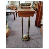 Brass & Wood podium Bible stand with light