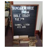 Large Unitype Sign with many letters and numbers