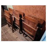 6 Heavy Duty Vintage Oak Folding Chairs