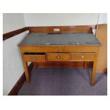 Large Wood Railroad Map Maker Store Lift Slat Desk