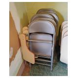 5 metal Adirondack folding chairs with desks