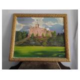Framed Cardiff castle Painting Neville West 1971