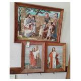3 Jesus paint by number paintings vintage