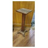Footed Podium Stand Oak 36" High