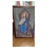 Antique Framed Painting Jesus 34" by 52"