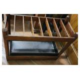 Mission Oak Antique Umbrella Stand w/ Pan Liner A