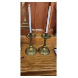 2 Brass Alter Candlesticks 11.5" High Dedications