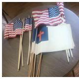 Stick Flags US & Christian Flag