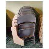 5 metal Adirondack folding chairs with desks