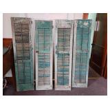 4 large wooden shutters 65" tall x 16" Barn hinges