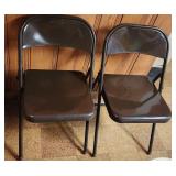 2 Folding Metal Chairs