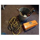 Metal bucket with Tools