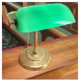 Vintage Desk light Green Shade Brass