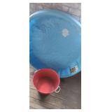 Kiddie Pool and Red Tin Bucket