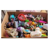 Box of small Toys Smurfs and Band Wrist Bands