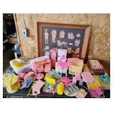Barbie Furniture + Paper Dolls framed