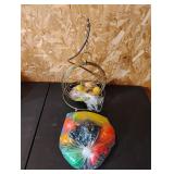 Glass Fruit + Brass Hanging Fruit Basket