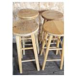 4 Wood Stools