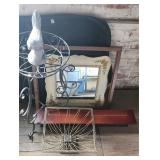 Metal Stand Rack Plate Shelf Mirror +