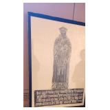 Brass Grave Plaque Rubbing Framed