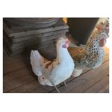 Concrete Chicken & 19' Rooster Garden Old Paint