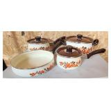 Enamelware Sanko Poppy Pots Set