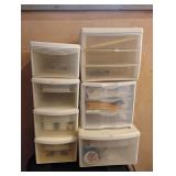 Lot of stacking storage drawers