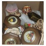 Misc Ceramic Chicken on Nest Tulip Stoneware ++