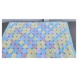 Hand Made Pieced & Tied Baby Quilt 46 X 39