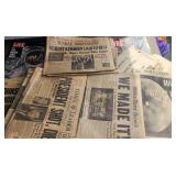 Newspapers Kennedy Flood Moon Landing +