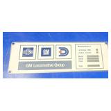 GE EDM Locomotive Train Builders Plate