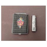 KGB Soviet Cigarette Case and Centaur XO Lighter