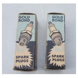2 Vintage Gold Bond Spark Plugs NOS Unused