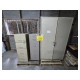 (2) 4 Drawer File Cabinet/ 2 Door Metal Cabinet