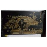 Chinese Lacquer Wall Plaque 35"x62"