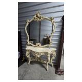 Baroque Style Entryway Console w/ Mirror 50