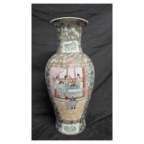 Chinese Rose Medallion Style Vase 19"