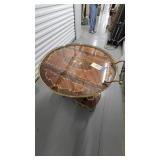 Italian Style Marquetry Drop Leaf Bar Cart