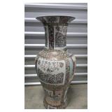 Chinese Rose Medallion Style Vase 37"