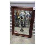 Large Wall Hanging Mirror Wide Wood Frame 45"