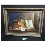 17th Century Style Art w/ Decorative Frame 34"x35"