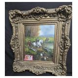 Victorian  Art w/ Gold Rococo Style Frame 36"x48"