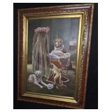 Belgian Art w/ Traditional Victorian Frame 38"x46"