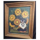 Mexican Art w/ Wood Frame 42"x50"