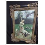 19th Cent Italian Art w/ Gilt style Frame 33"x 45"