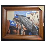 Western Art w/ Rustic Frame 58"x45"