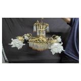 Hollywood Regency Style Brass Waterfall Chandelier