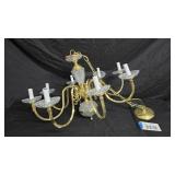 Hollywood Regency Style Crystal/Brass Chandelier